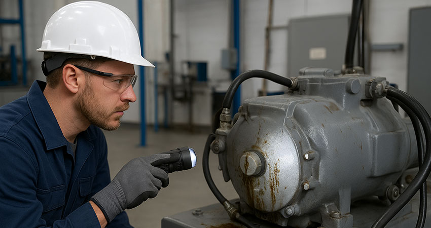 ۵ روش عملی برای بررسی و تشخیص نشتی روغن در کمپرسور اسکرو